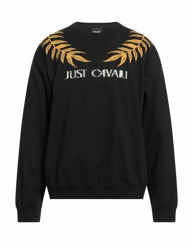 Just Cavalli Man Sweater Black Polyamide, Cotton Cover