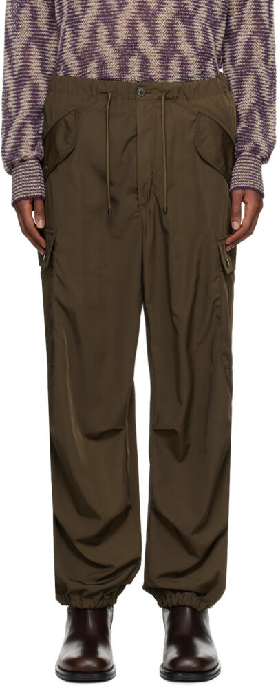 Dries Van Noten Khaki Loose Cargo Pants Cover