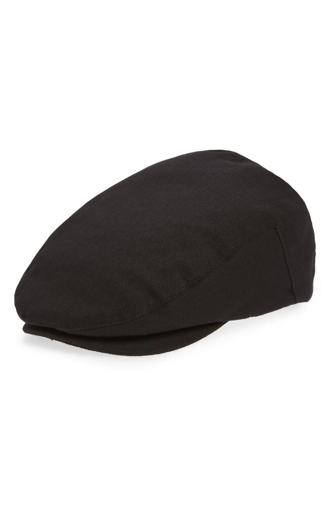 Brixton Hooligan Herringbone Driving Cap in Black Cover