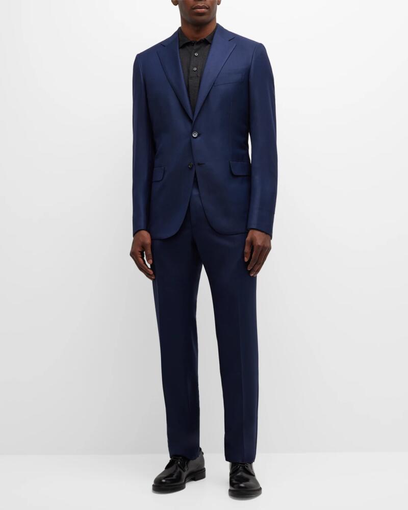 Brioni Men's Textured Solid Two-Piece Suit, Bright Navy Cover