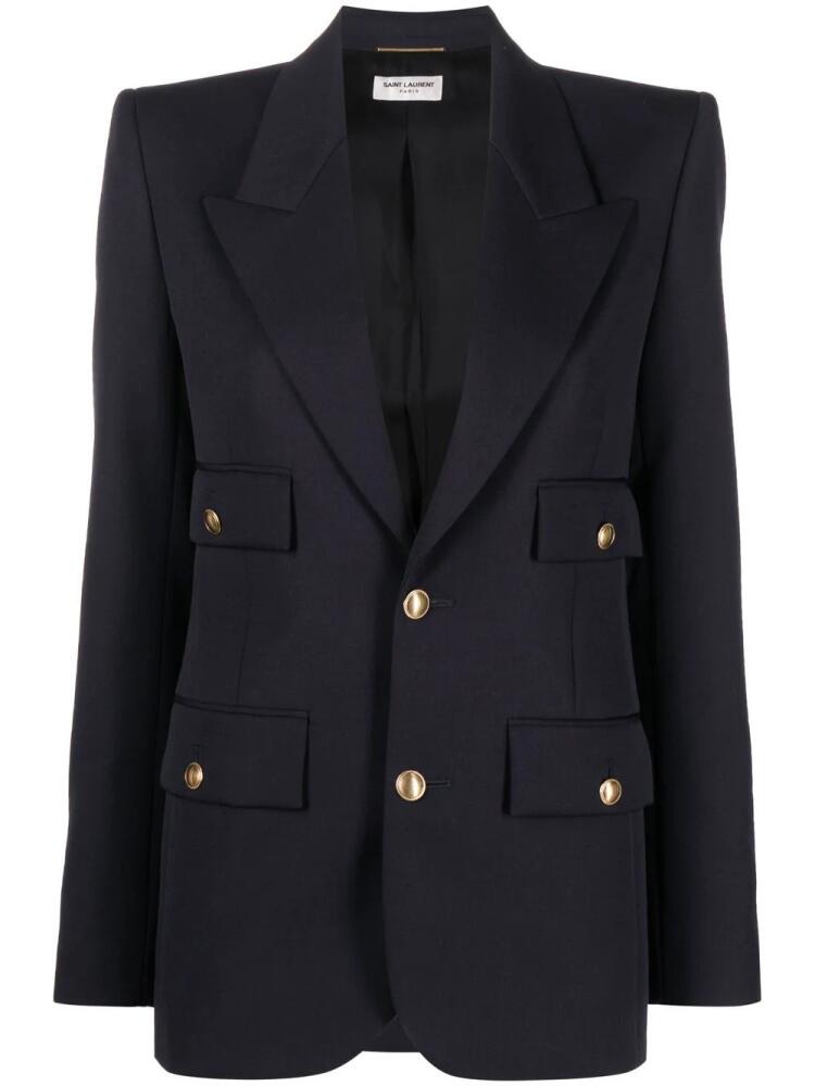 Saint Laurent single-breasted wool blazer - Blue Cover