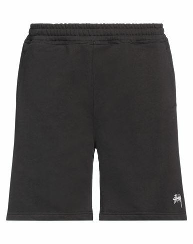 Stussy Man Shorts & Bermuda Shorts Black Cotton, Polyester Cover