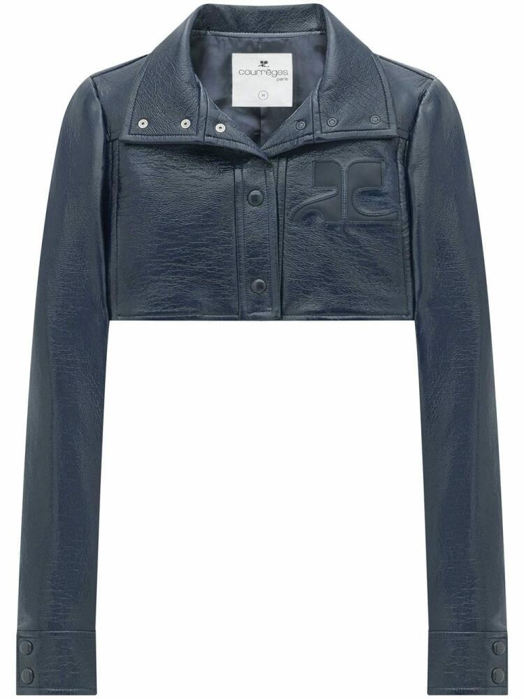 Courrèges cropped cotton jacket - Blue Cover