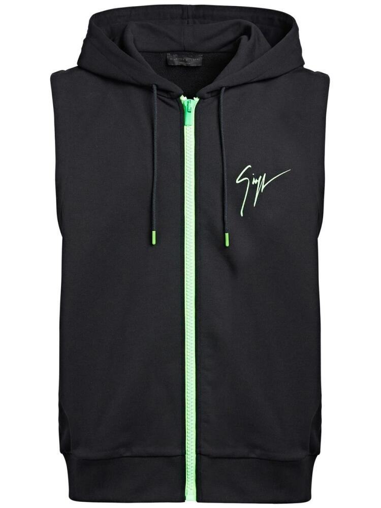 Giuseppe Zanotti Lr-41 logo-print sleeveless hoodie - Black Cover