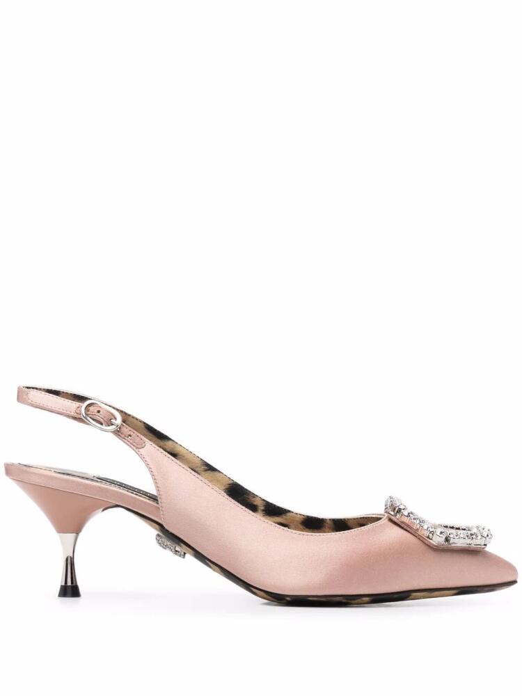 Philipp Plein crystal-embellished slingback pumps - Neutrals Cover