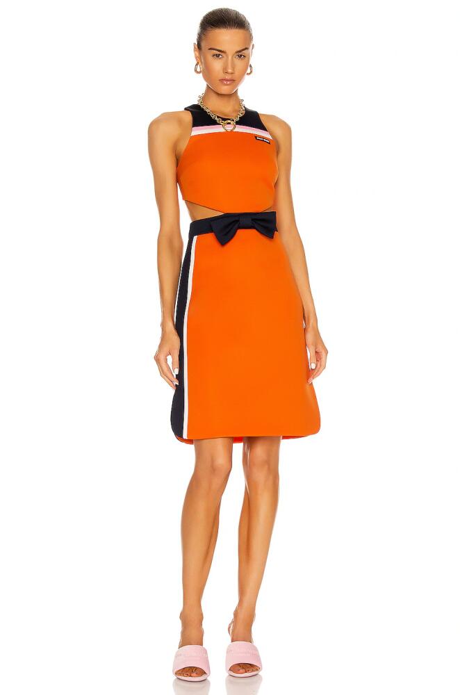 Miu Miu Intarsia Technical Jersey Dress in Orange Cover