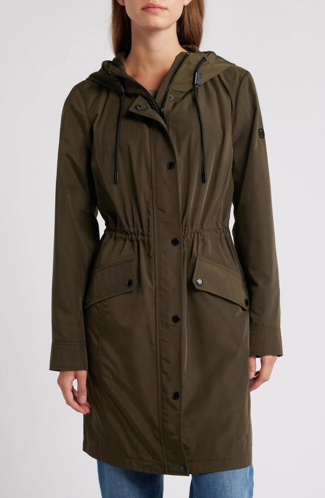 MICHAEL Michael Kors Water Resistant Hooded Anorak in Olive Cover