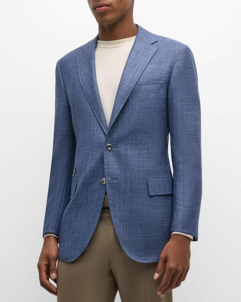 Stefano Ricci Men's Textured Two-Button Blazer Cover