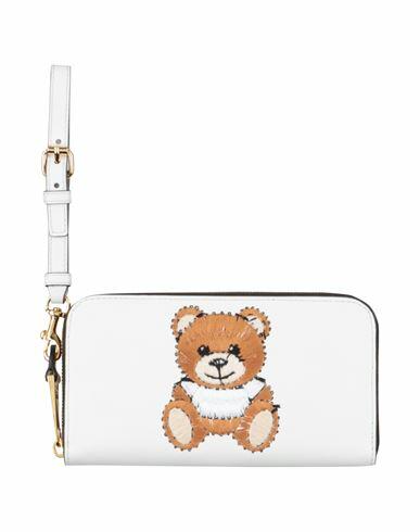 Moschino Woman Wallet White Leather Cover