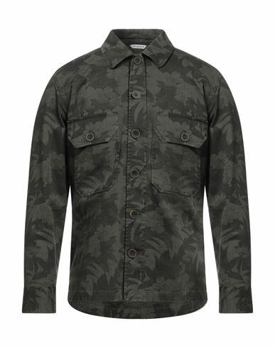 Manuel Ritz Man Shirt Military green Cotton, Elastane Cover