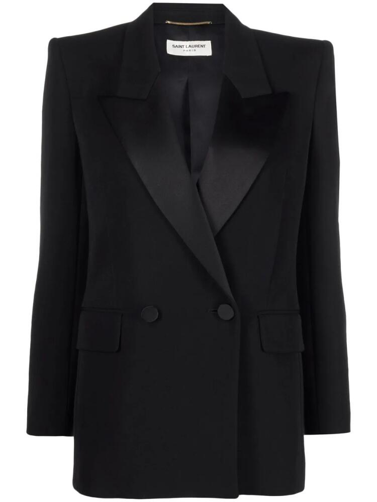 Saint Laurent double-breasted wool blazer - Black Cover