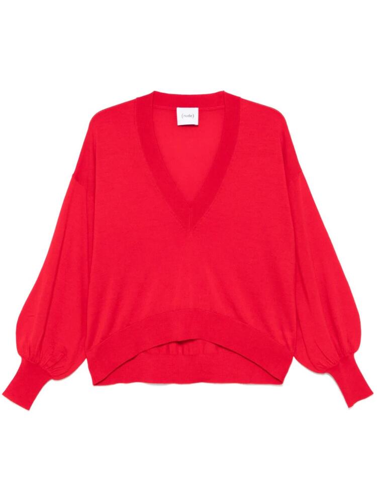 Nude wool sweater - Red Cover