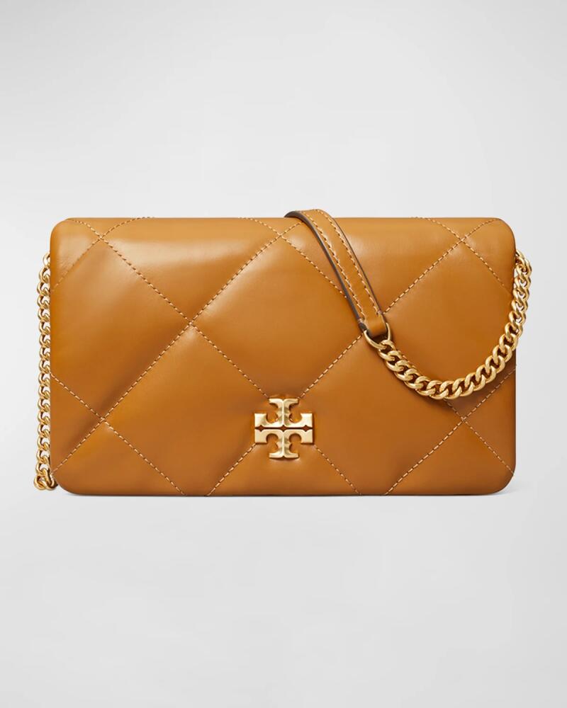 Tory Burch Kira Diamond Quilted Leather Wallet on Chain Cover