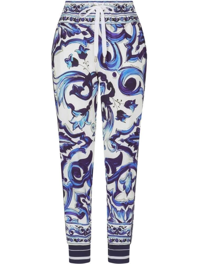 Dolce & Gabbana Majolica-print track pants - Blue Cover