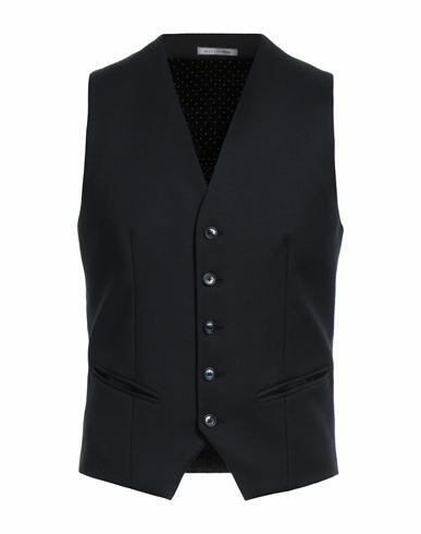 Grey Daniele Alessandrini Man Tailored Vest Midnight blue Polyester, Viscose, Elastane Cover