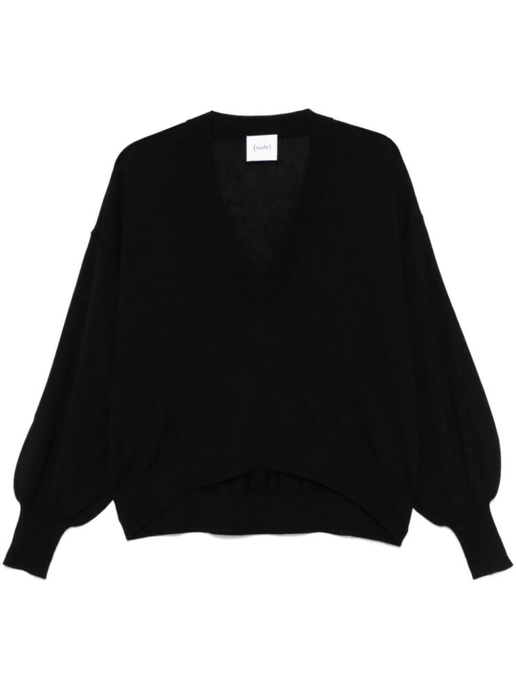 Nude wool sweater - Black Cover