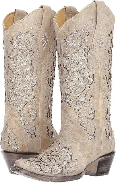 Corral Boots A3322 (White Glitter) Cowboy Boots Cover