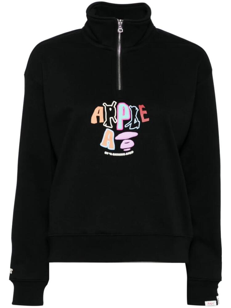 AAPE BY *A BATHING APE® logo-print half-zip sweatshirt - Black Cover