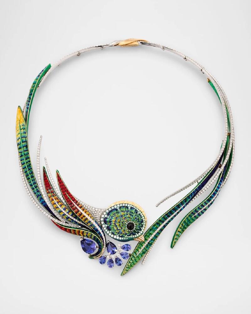 Piazza Italia by Alberto Milani Sicis Jewels Quetzal Micro Mosaic Art Necklace with Tanzanite, Onyx and Diamonds Cover