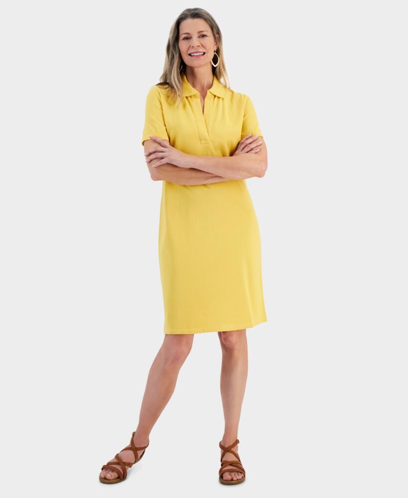 Style & Co Women's Cotton Polo Dress, Created for Macy's - Cornmeal Yellow Cover