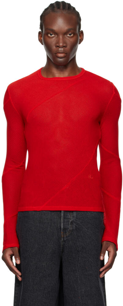 Eckhaus Latta Red Spiral Long Sleeve T-Shirt Cover