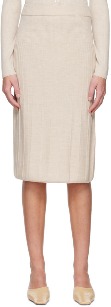 Joseph Beige Rib Midi Skirt Cover