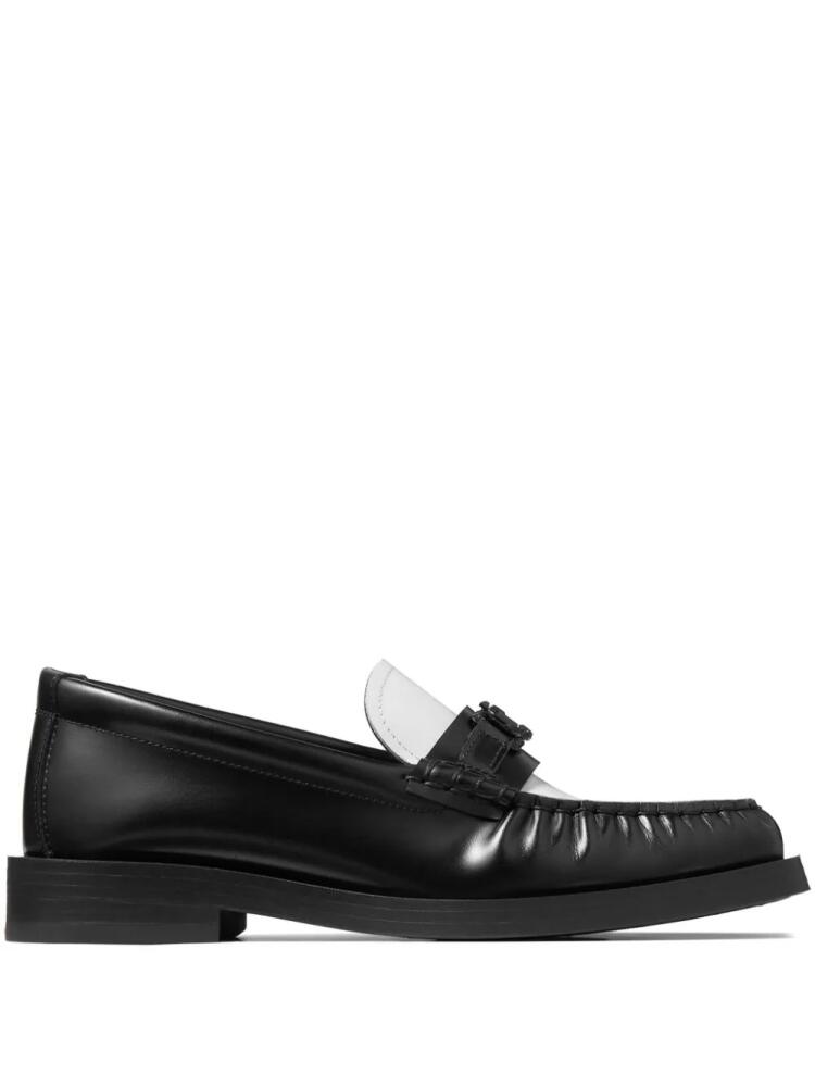 Jimmy Choo Addie logo-plaque leather loafers - Black Cover