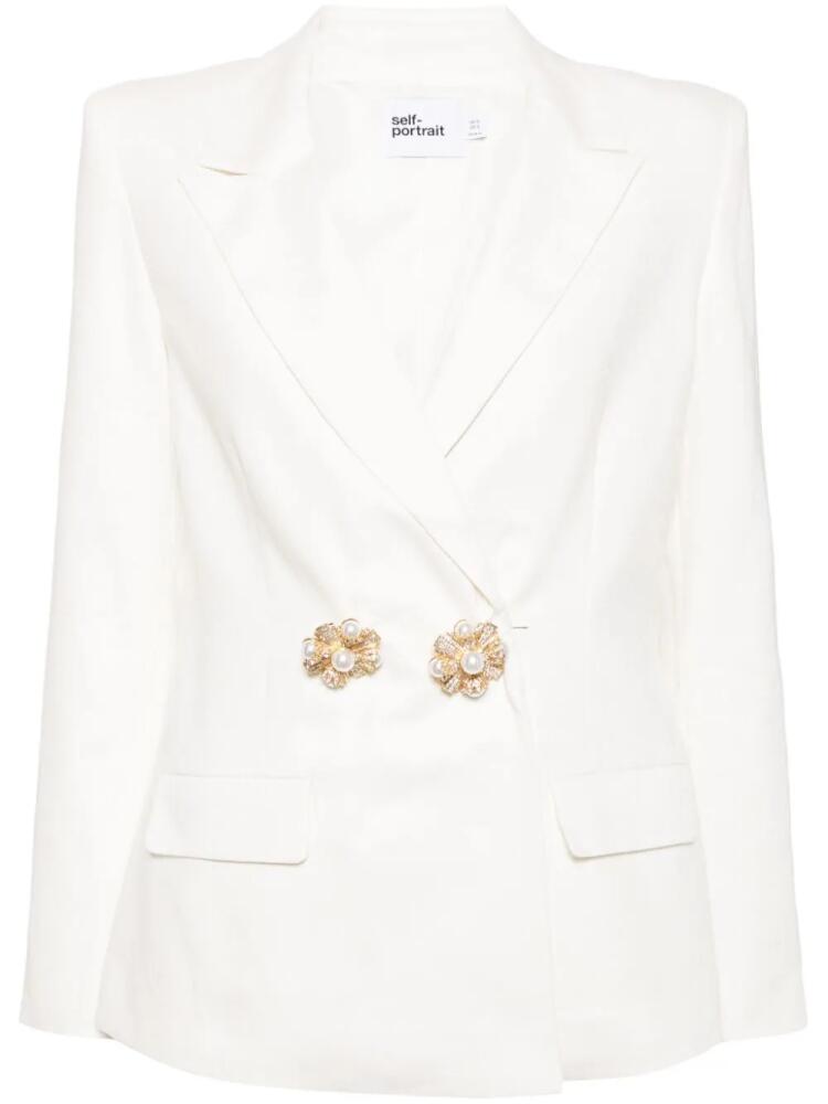 Self-Portrait double-breasted blazer - White Cover