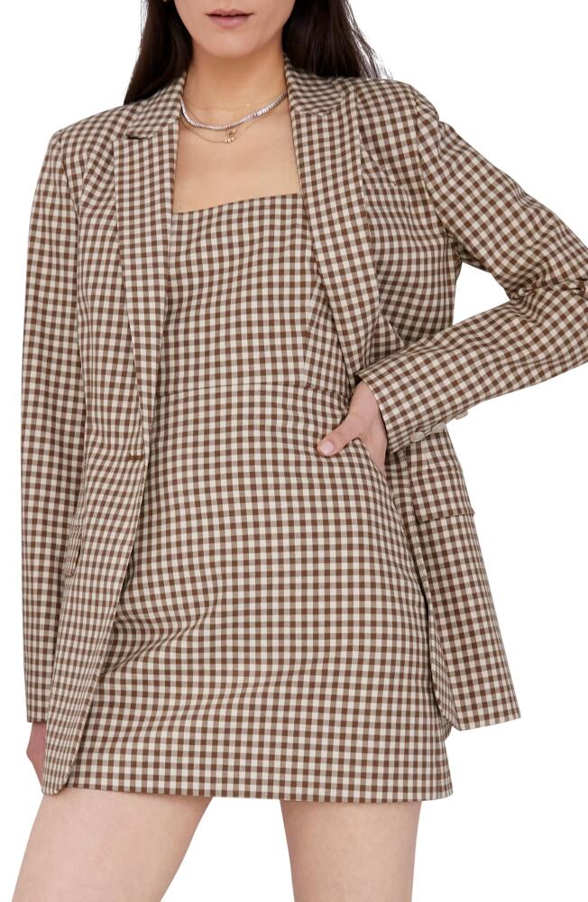 Favorite Daughter The Break Up Oversize Stretch Cotton Blazer in Brown Gingham Cover