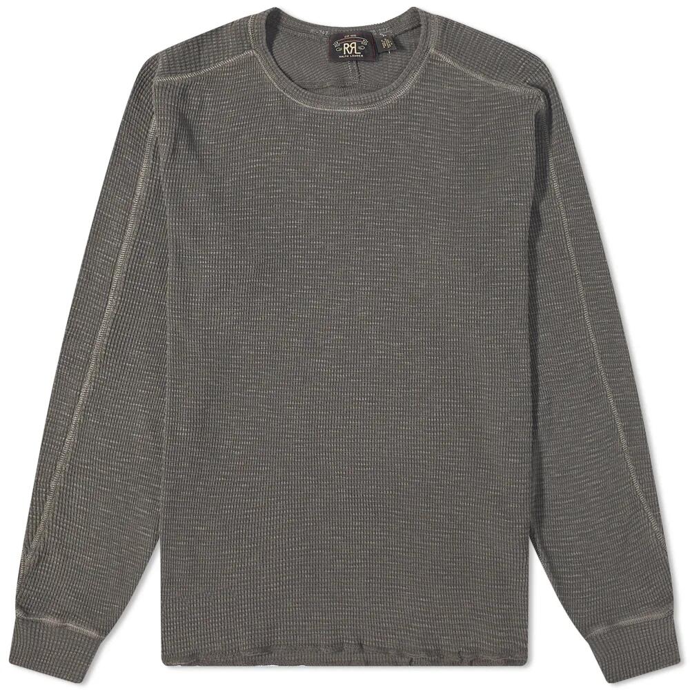 RRL Men's Long Sleeve T-Shirt in Faded Black Canvas Cover