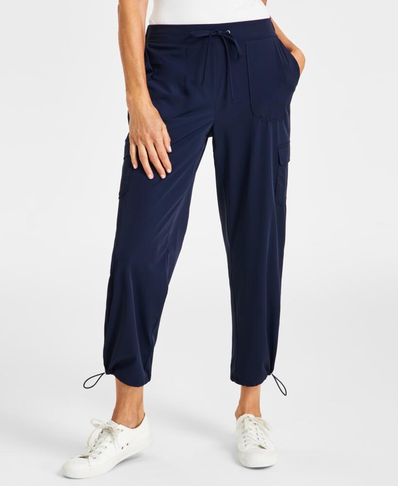 Style & Co Petite Solid Drawcord-Hem Utility Pants, Created for Macy's - Industrial Blue Cover