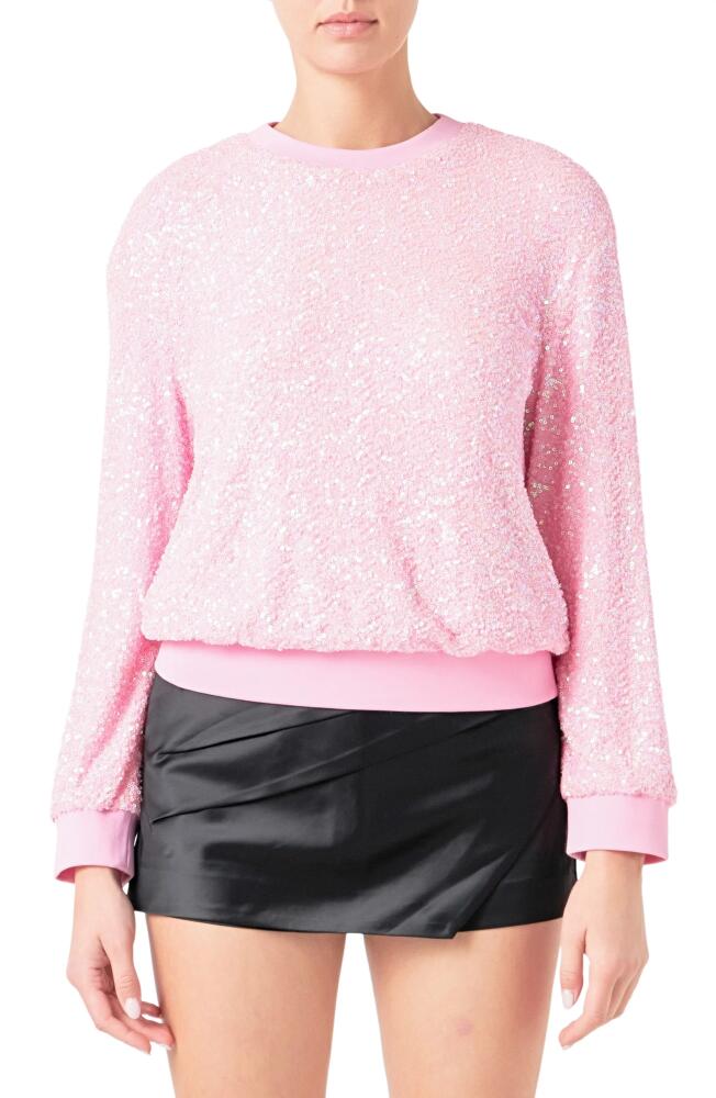 Endless Rose Sequin Crewneck Sweater in Pink Cover