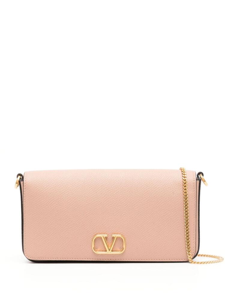 Valentino Garavani VLogo Signature leather crossbody bag - Pink Cover