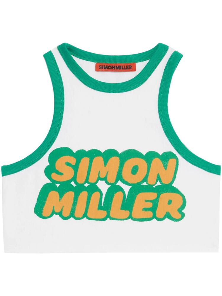 Simon Miller logo-print cropped tank top - White Cover