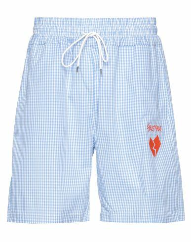 Self Made By Gianfranco Villegas Man Shorts & Bermuda Shorts Sky blue Cotton Cover