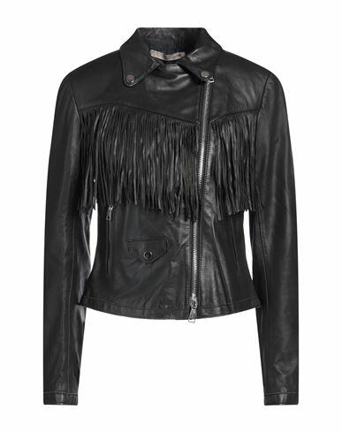 Iesse Woman Jacket Black Leather Cover