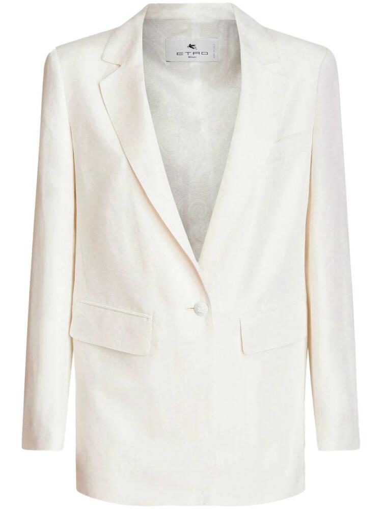 ETRO single-breasted flap-pockets blazer - White Cover