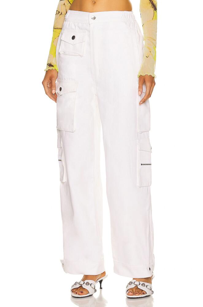 EB Denim Cargo Pants in White Cover