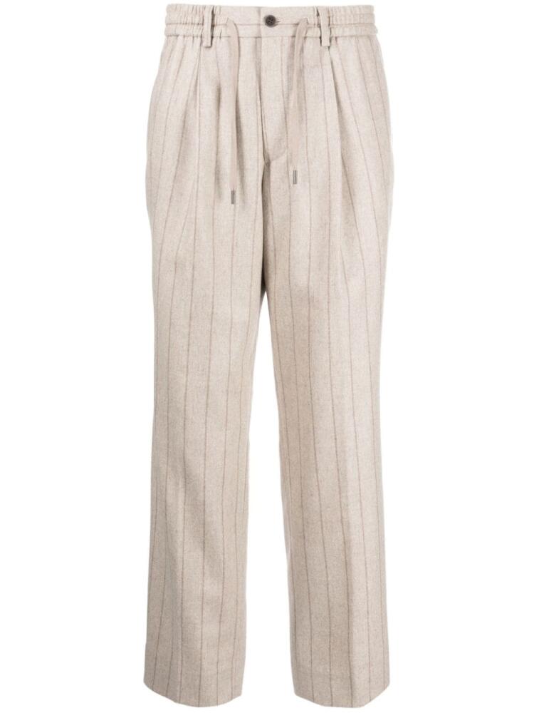 Man On The Boon. striped flannel trousers - Brown Cover