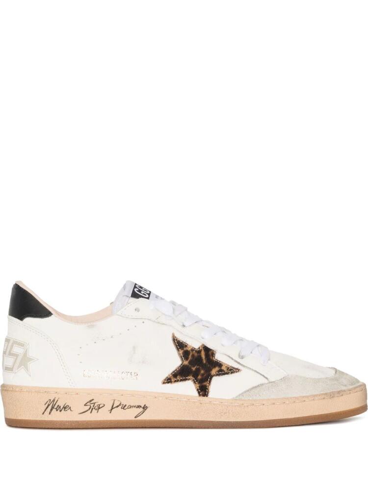 Golden Goose star-patch lace-up sneakers - White Cover