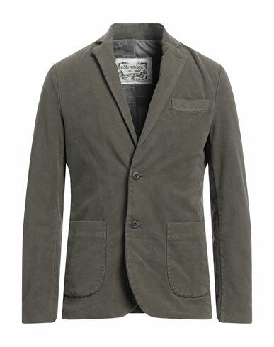 Novemb3r Man Blazer Military green Cotton, Elastane Cover