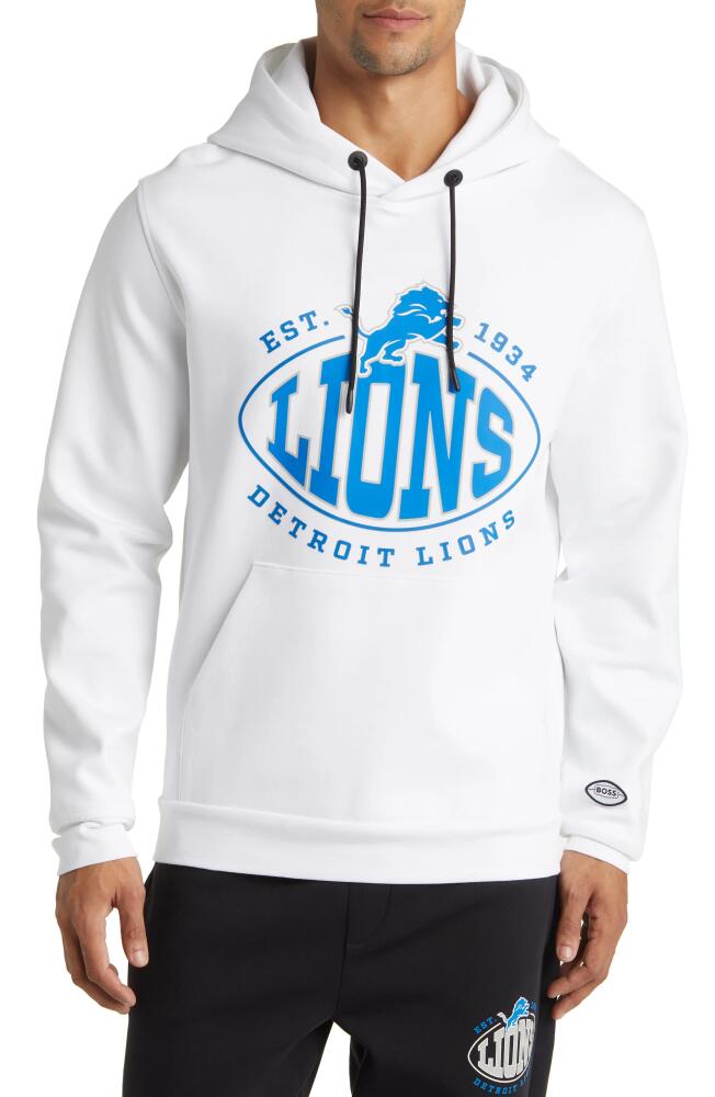 BOSS x NFL Touchback Graphic Hoodie in Detroit Lions White Cover