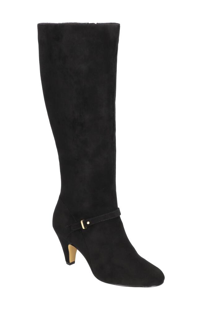 Bella Vita Sasha Knee High Boot in Black Super Suede Cover