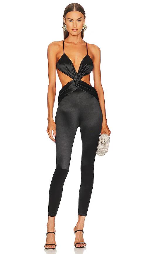 Michael Costello x REVOLVE Zlata Jumpsuit in Black Cover