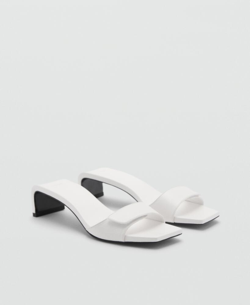 Mango Women's Heel Leather Sandals - White Cover