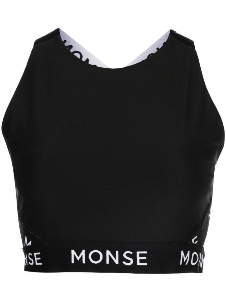 Monse logo-print performance top - Black Cover