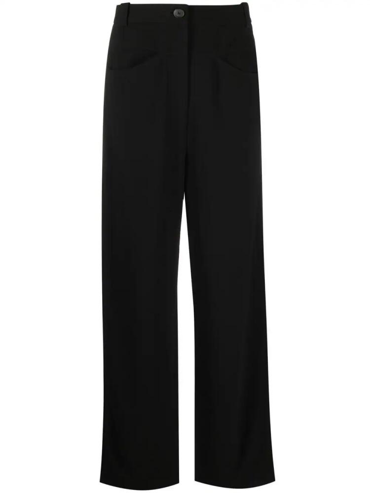 KHAITE high-waisted straight leg trousers - Black Cover