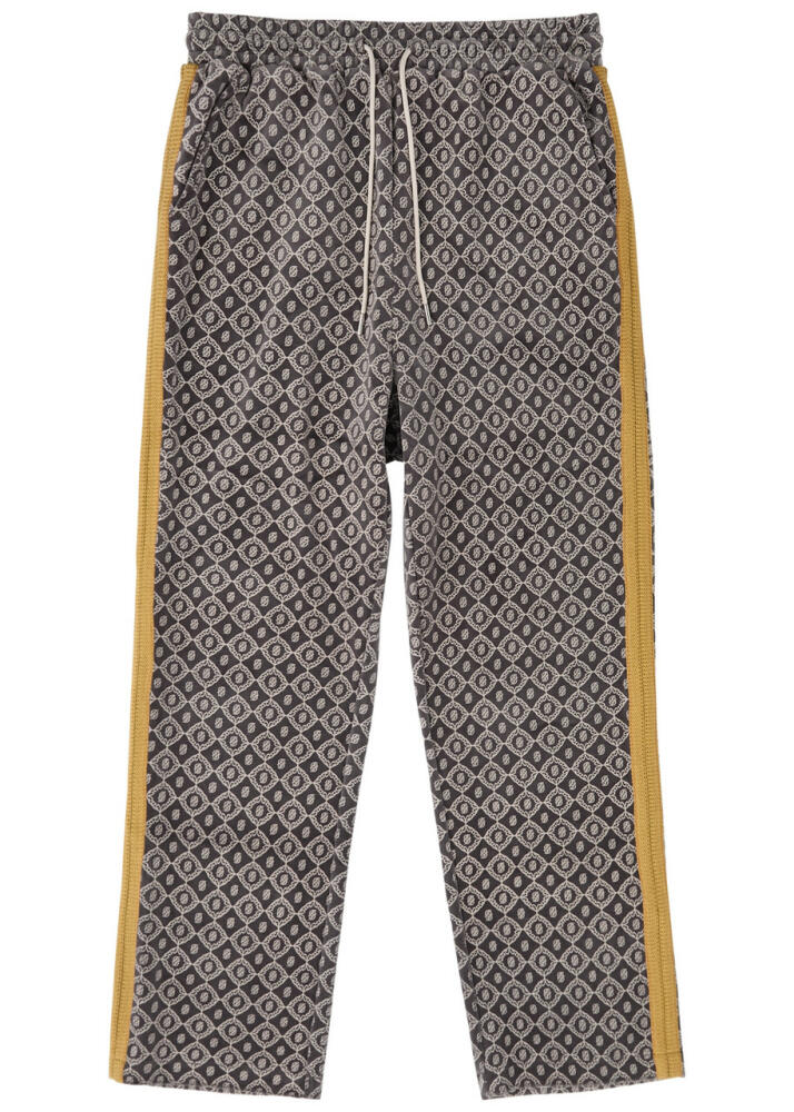 DRÔLE DE Monsieur Monogrammed Velour Track Pants - Grey Cover