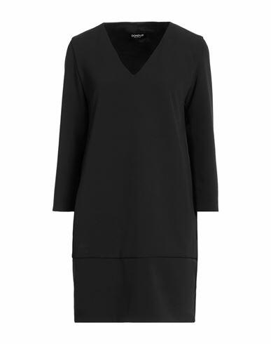 Dondup Woman Mini dress Black Polyester, Elastane Cover