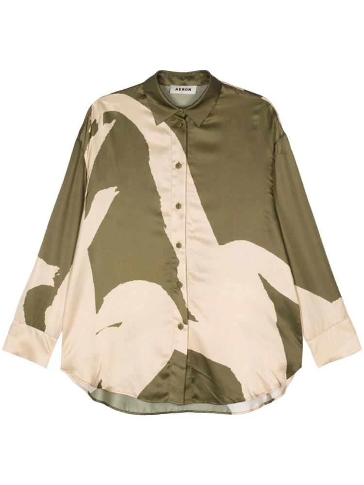 AERON Flint abstract-print shirt - Green Cover